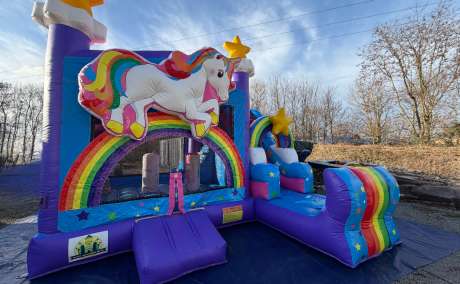 Einhorn Hüpfburg mit Rutsche