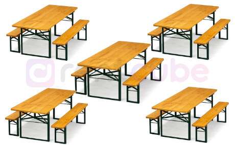 5x Bierzeltgarnitur PRO 70 - extra breit (70 cm)